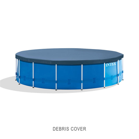 Intex 28241EH Metal Frame Above Ground Swimming Pool Set: 15ft x 48in – Includes 1000 GPH Cartridge Filter Pump – Removable Ladder – Pool Cover – Ground Cloth