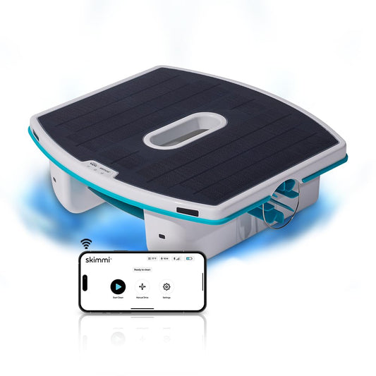 Dolphin Skimmi Automated Pool Skimmer WiFi, Cleans Water Surface with Smart Sensors Solar Charge