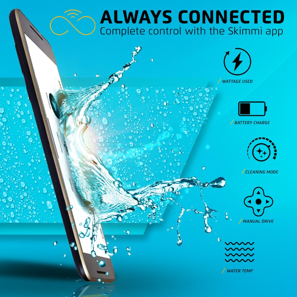 Dolphin Skimmi Automated Pool Skimmer WiFi, Cleans Water Surface with Smart Sensors Solar Charge