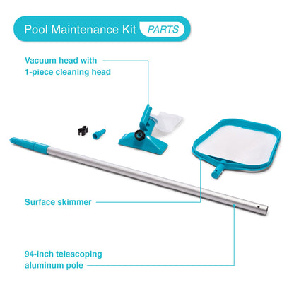 Intex Ultra XTR Frame 18' x 52" Above Ground Swimming Pool with Sand Filter Pump, Ladder, Cover, & Maintenance Accessory Kit with Vacuum and Skimmer