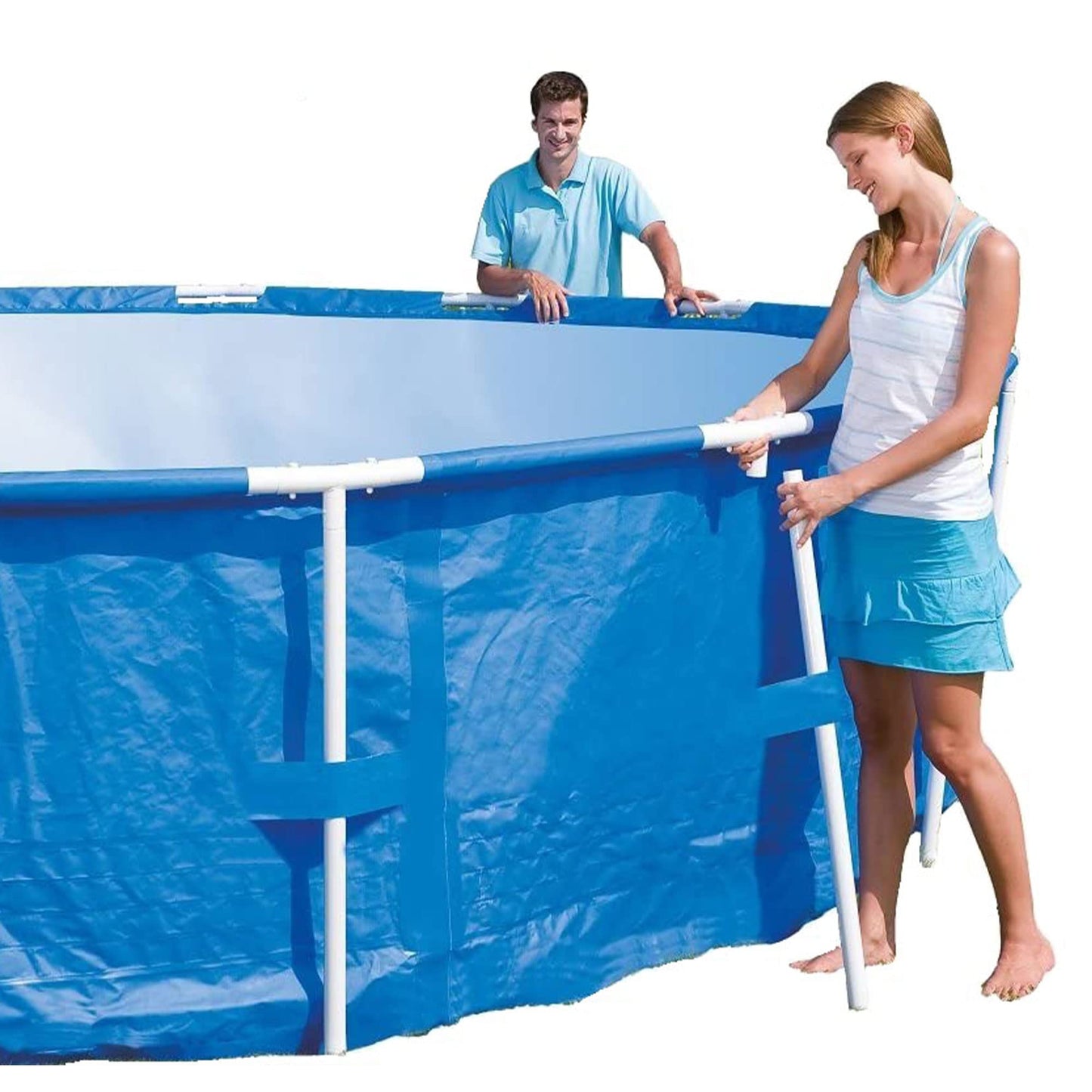 Bestway Steel Pro MAX 15’ x 48" Round Metal Steel Frame Above Ground Outdoor Backyard Family Swimming Pool, POOL ONLY