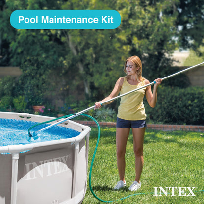 Intex Ultra XTR Frame 18' x 52" Above Ground Swimming Pool with Sand Filter Pump, Ladder, Cover, & Maintenance Accessory Kit with Vacuum and Skimmer