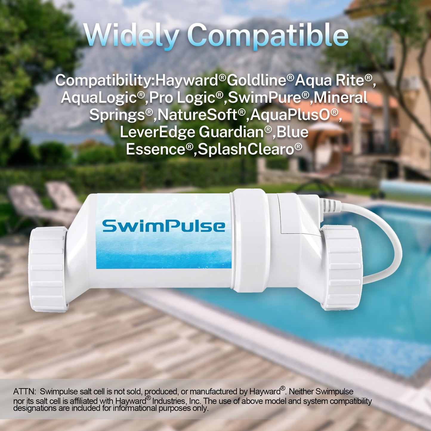 Swimpulse Salt Cell - up to 40,000 Gallons Swimming Pool Chlornie Generator,1 Year Warranty,Salt Cell for Pool, Chlorination Pool Salt Cell Fits for Hayward W3T-CELL-15 BLT15H