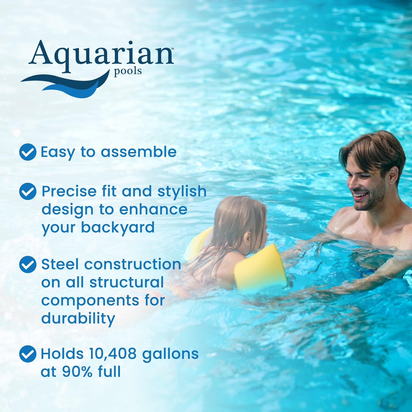 Aquarian Phoenix 21 Foot Round x 52 Inch Deep Steel Frame Above Ground Swimming Pool Set with Sand Filter, Pump, Ladder, Pool Liner, and Skimmer