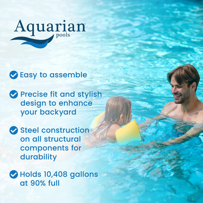 Aquarian Phoenix 21 Foot Round x 52 Inch Deep Steel Frame Above Ground Swimming Pool Set with Sand Filter, Pump, Ladder, Pool Liner, and Skimmer