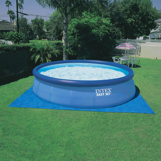 INTEX 28165EH Easy Set Inflatable Swimming Pool Set: 15ft x 42in – Includes 1000 GPH Cartridge Filter Pump – Removable Ladder – Pool Cover – Ground Cloth
